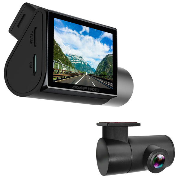 AMPIRE Dual Dashcam m/Touchskærm, 2K Front Dashcam & 1080p Hækkamera, 4G LTE, WLAN og GPS