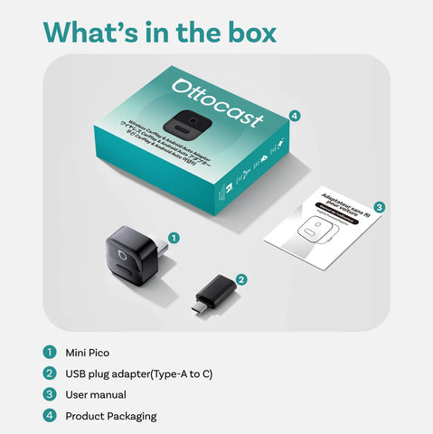 Ottocast Trådløs Apple Carplay/Android Auto adapter