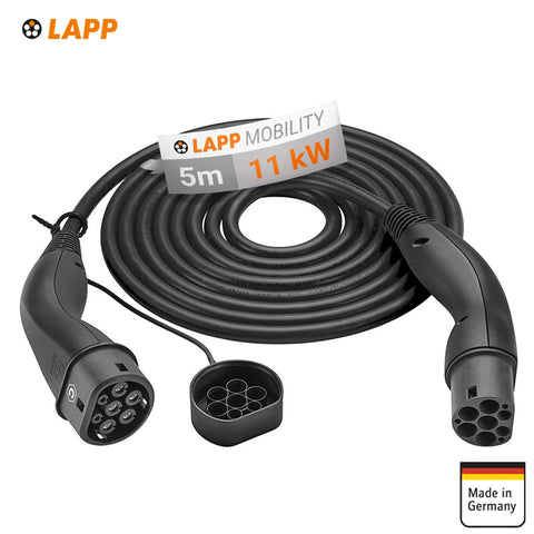 Copy of LAPP HELIX® Ladekabel Type 2, op til 11 kW, 5 m, Sort